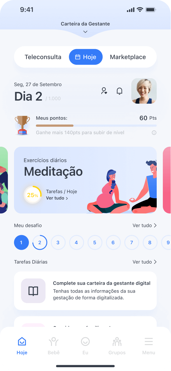 mil dias app homepage